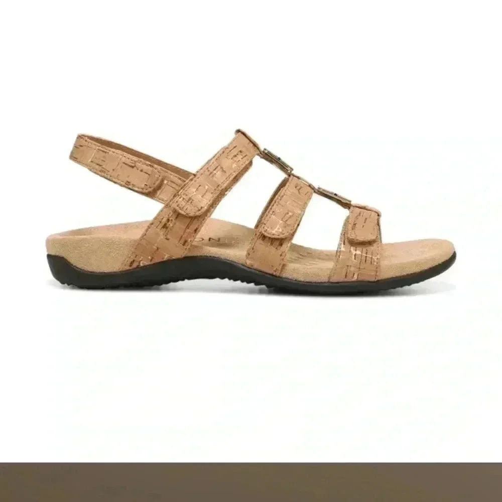 VIONIC Amber Adjustable Gold Cork Sandals - Picture 10 of 13